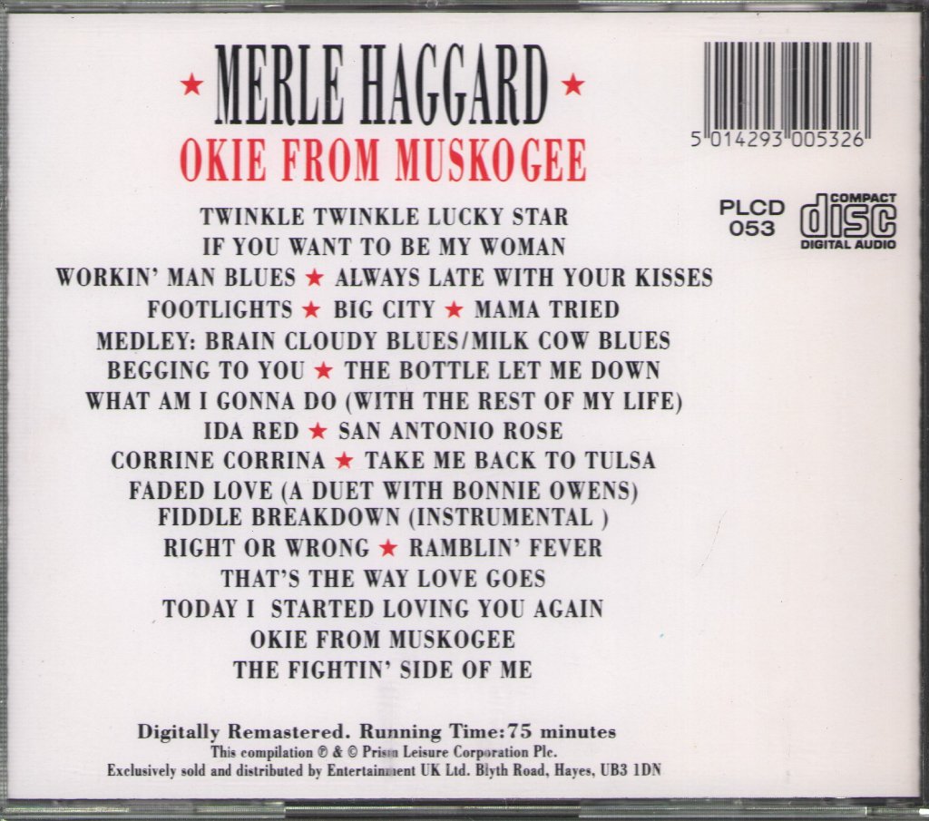 Merle Haggard - Okie From Muskogee - Cd