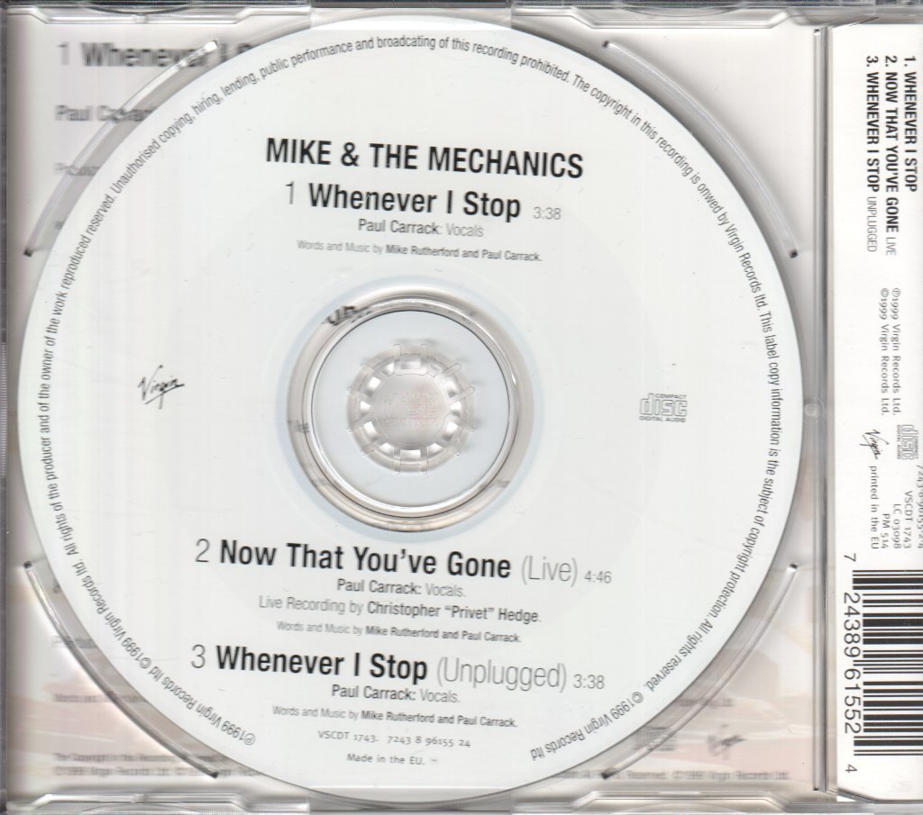 Mike & The Mechanics - Whenever I Stop - Cd