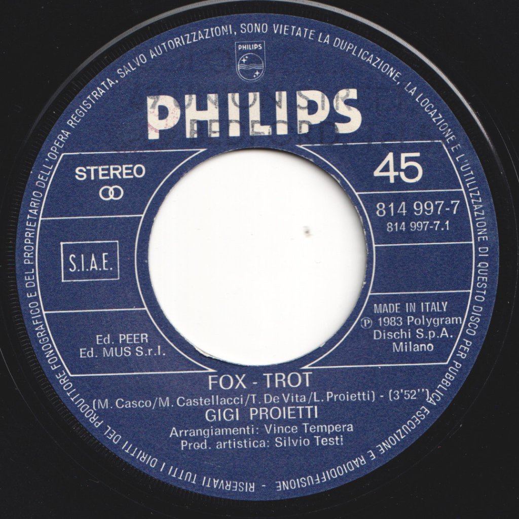 Gigi Proietti - Fox Trot - 7 Inch