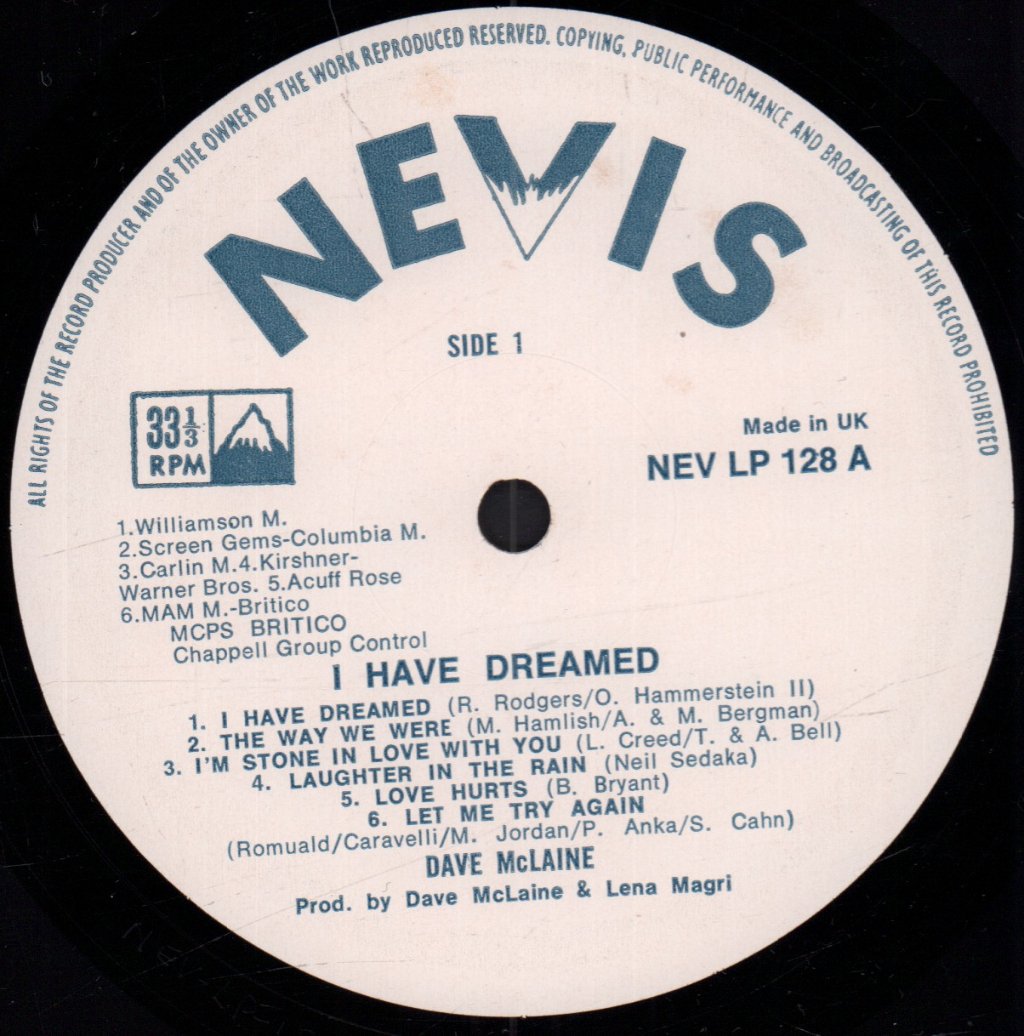 Dave Mclaine - I Have Dreamed - Lp