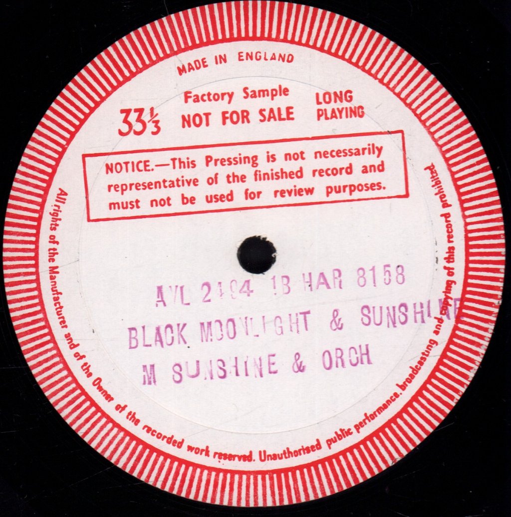 Monty Sunshine - Black Moonlight & Sunshine - Lp