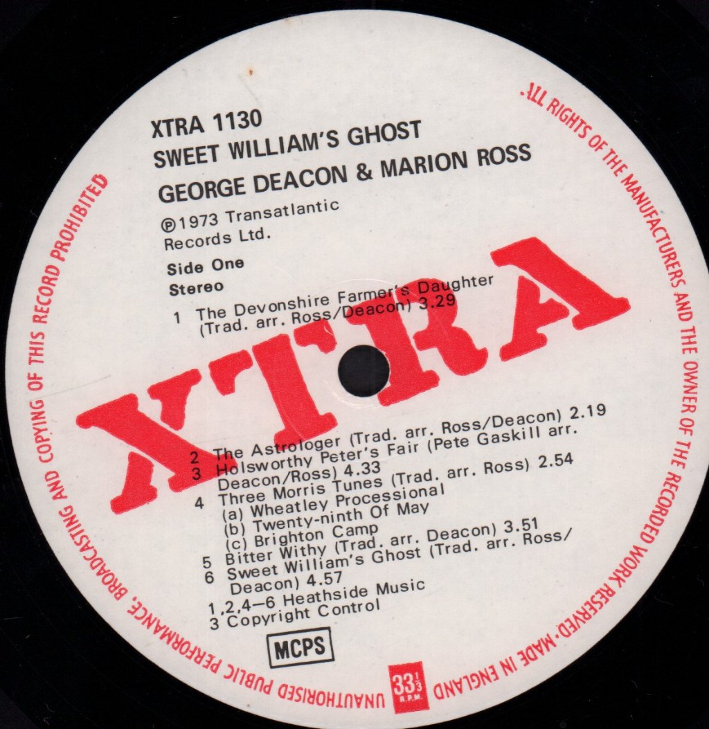 George Deacon And Marion Ross - Sweet Williams Ghost - Lp