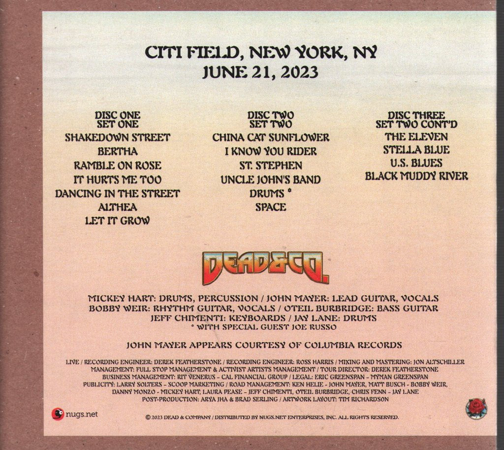 Dead & Company - Citi Field, New York, NY, June 21, 2022 - Cd Set