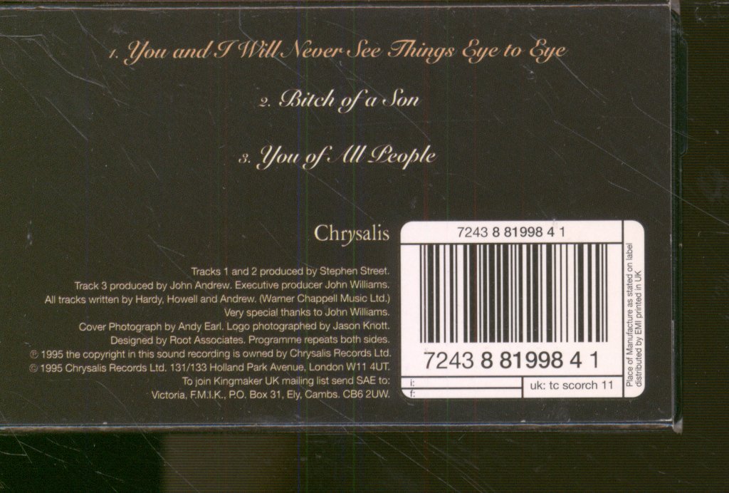 Kingmaker - You And I Will Never See Things Eye To Eye - Cassette