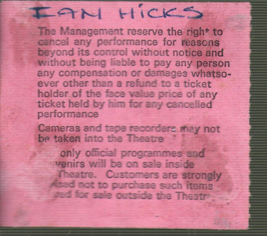 AC/DC - Highway To Hell Tour Part 2 - Odeon Theatre Birmingham 21 December 1979 - Ticket