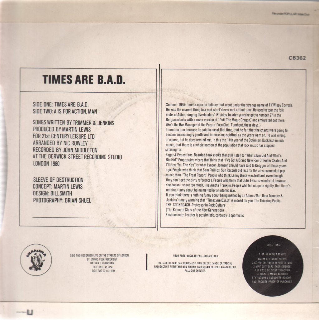 Trimmer And Jenkins - Times Are Bad - 7 Inch