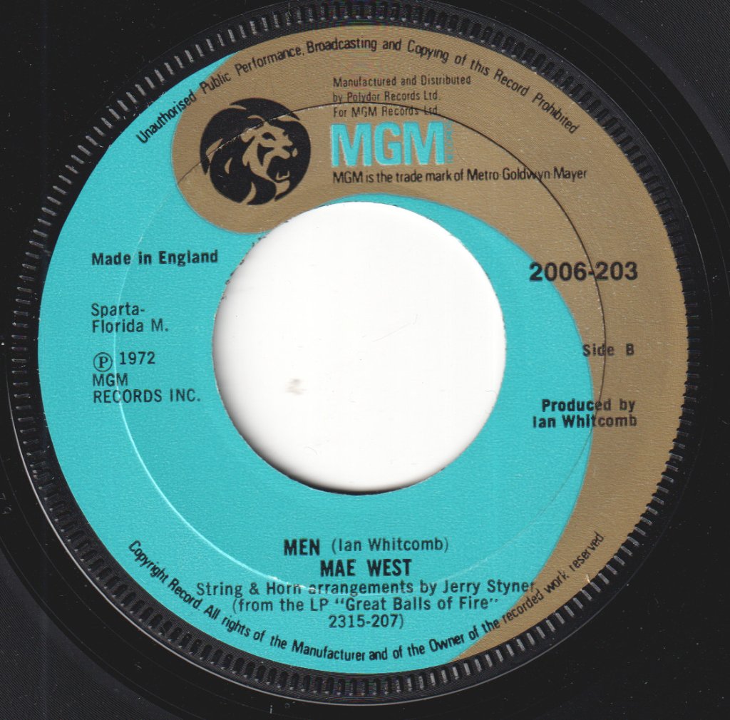 Mae West - Great Balls Of Fire - 7 Inch