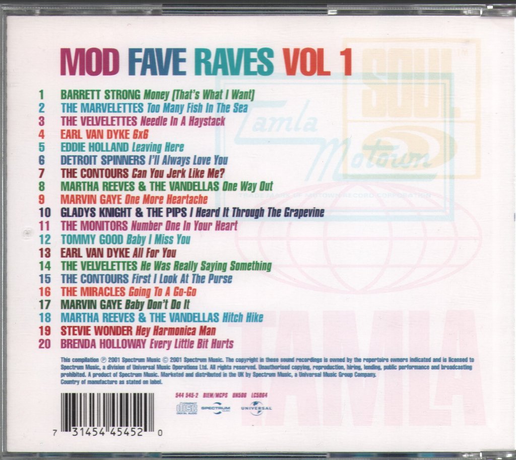 Various Artists - Mod Fave Raves Vol 1 - 20 Collectable Modernist Soul Classics - Cd