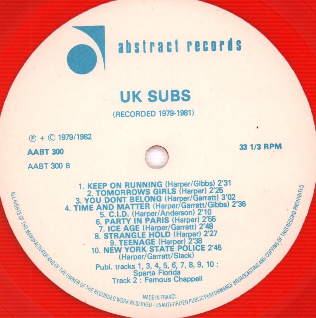UK Subs - Recorded 1979-1981 - Lp