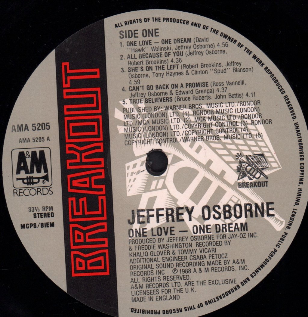 Jeffrey Osborne - One Love One Dream - Lp