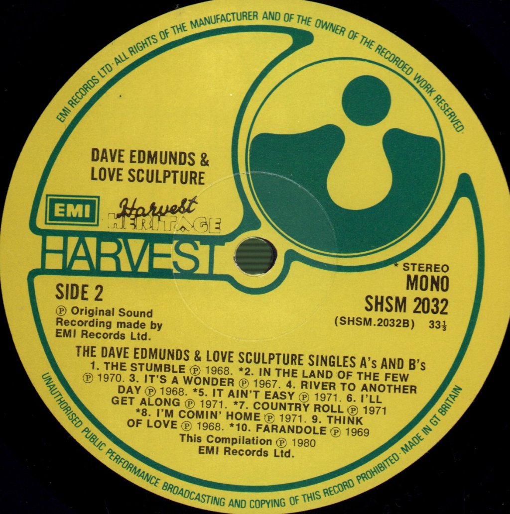 Dave Edmunds And Love Sculpture - Single's A's & B's - Lp