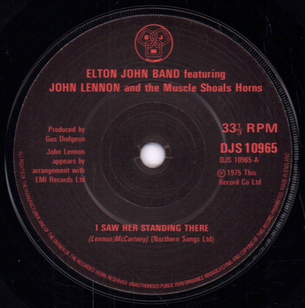 Elton John And John Lennon - I Saw Her Standing There - 7 Inch