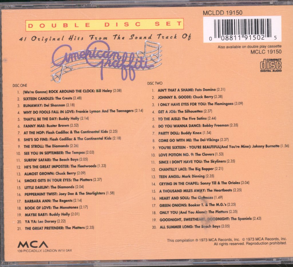 Various Artists - 41 Original Hits From The Sound Track Of American Graffiti - Double Cd