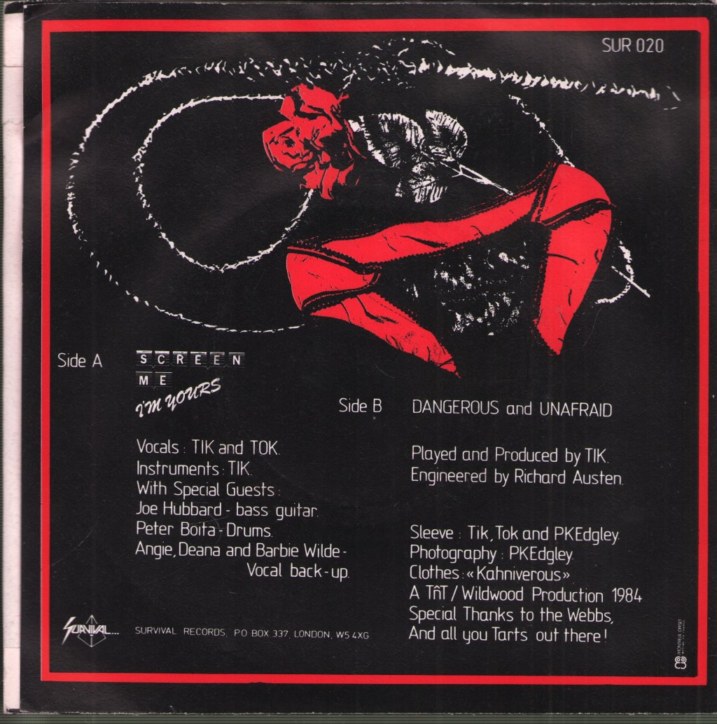 Tik And Tok - Screen Me - 7 Inch