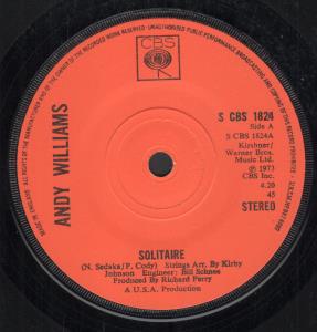 Andy Williams - Solitaire - 7 Inch