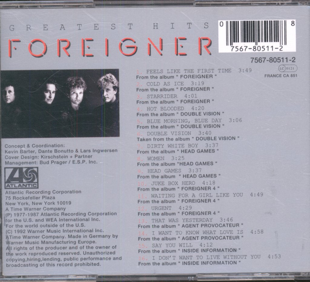 Foreigner - Greatest Hits / The Very Best Of Foreigner - Cd