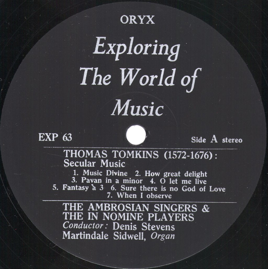 Ambrosian Singers / In Nomine Players / Denis Stevens - Thomas Tomkins - Secular And Sacred Music - Lp