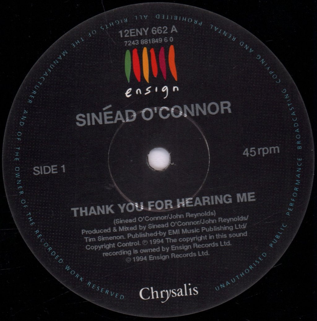 Sinead O'Connor - Thank You For Hearing Me - 12 Inch