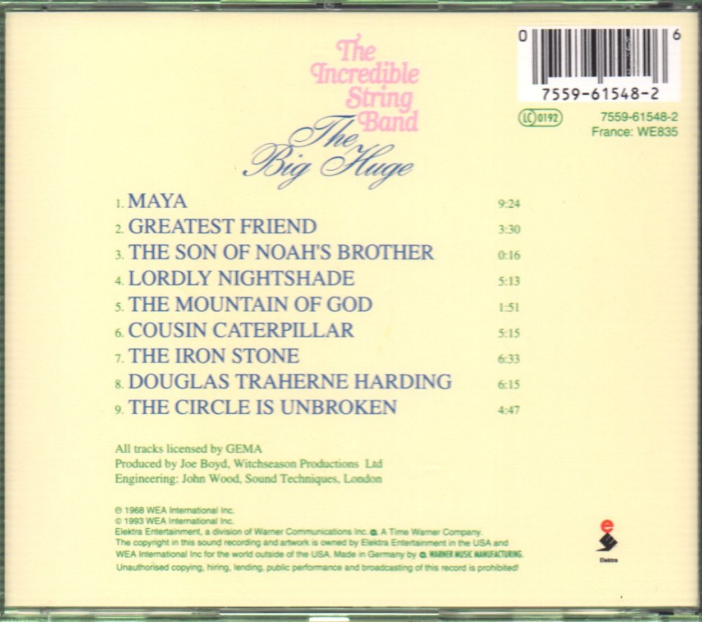 Incredible String Band - Big Huge - Cd