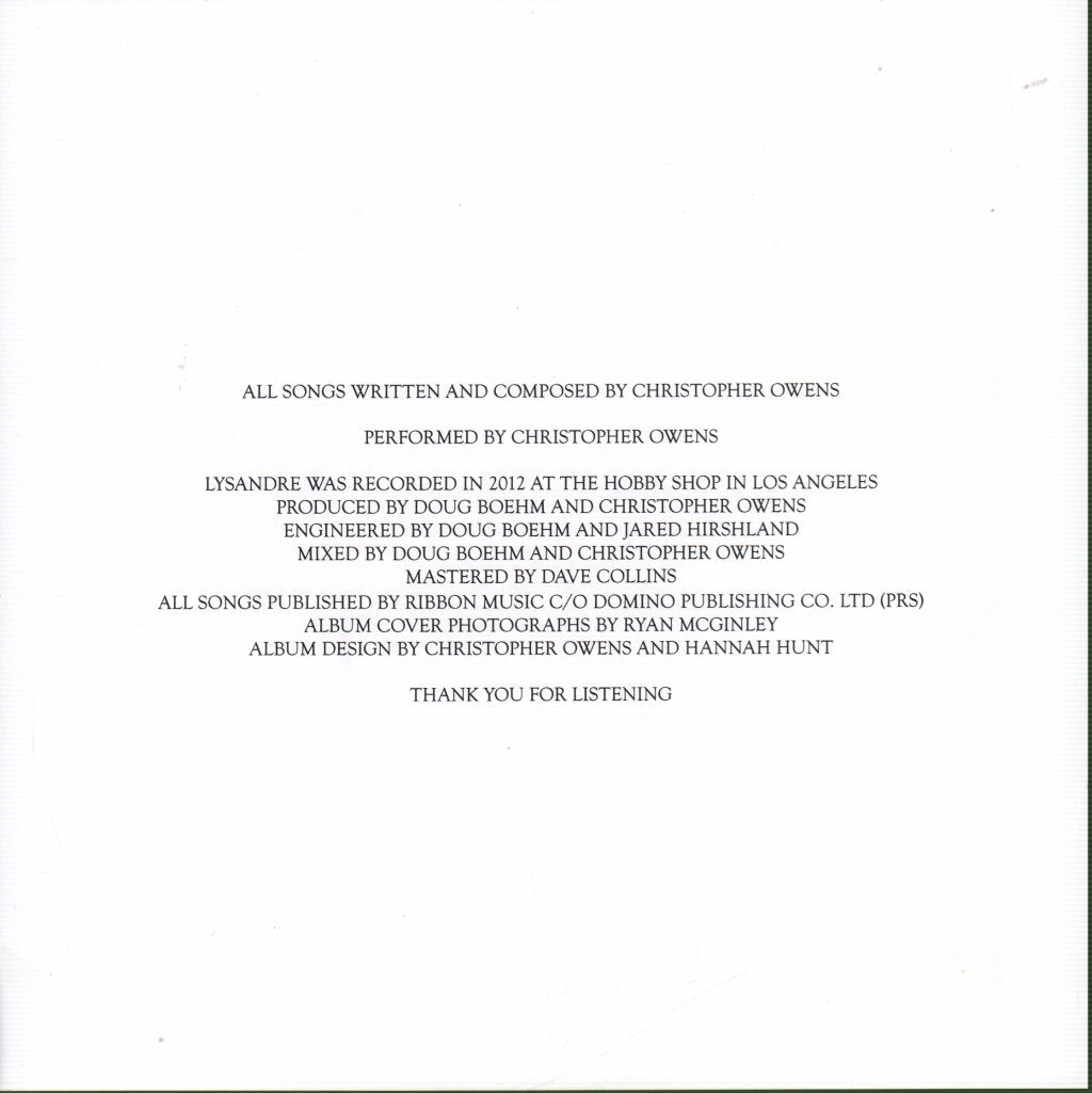 Christopher Owens - Lysandre Acoustic Album - 10 Inch