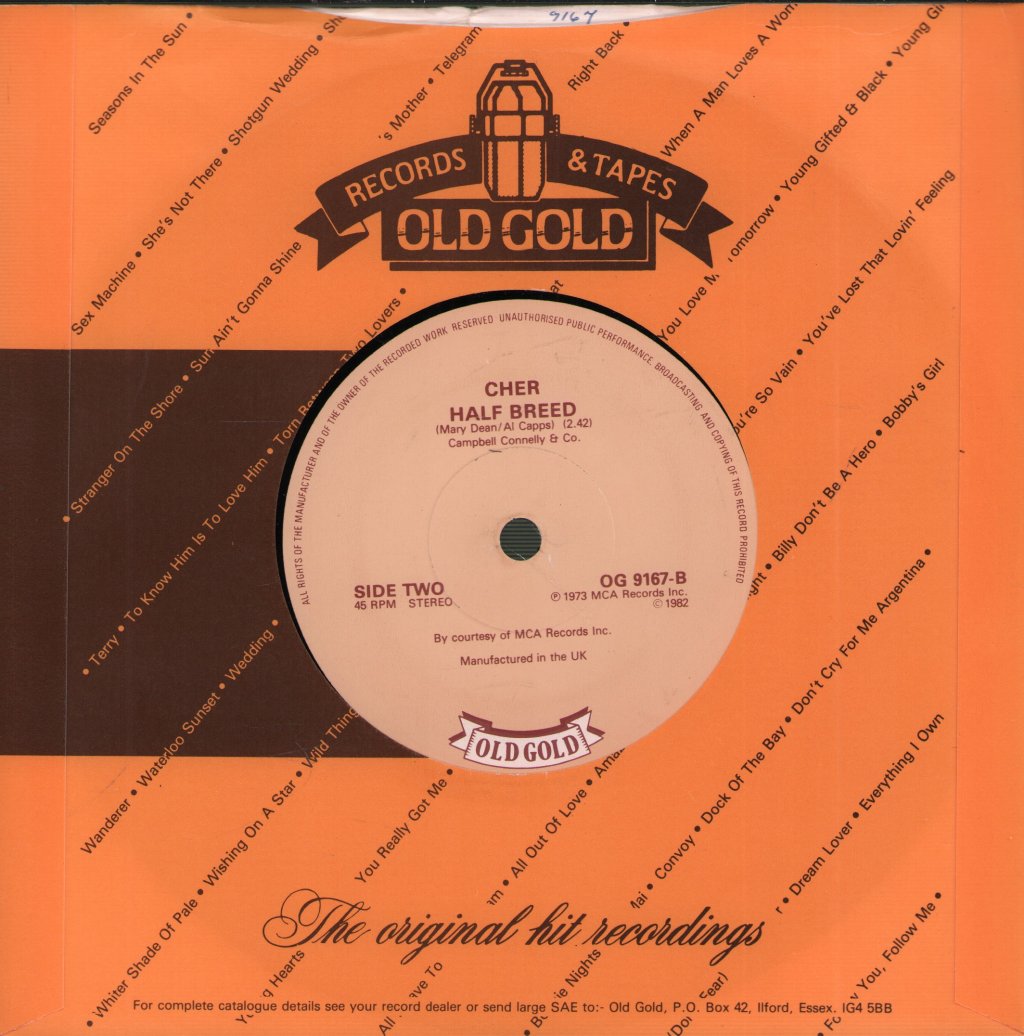 Cher - Gypsies, Tramps & Thieves / Half Breed - 7 Inch