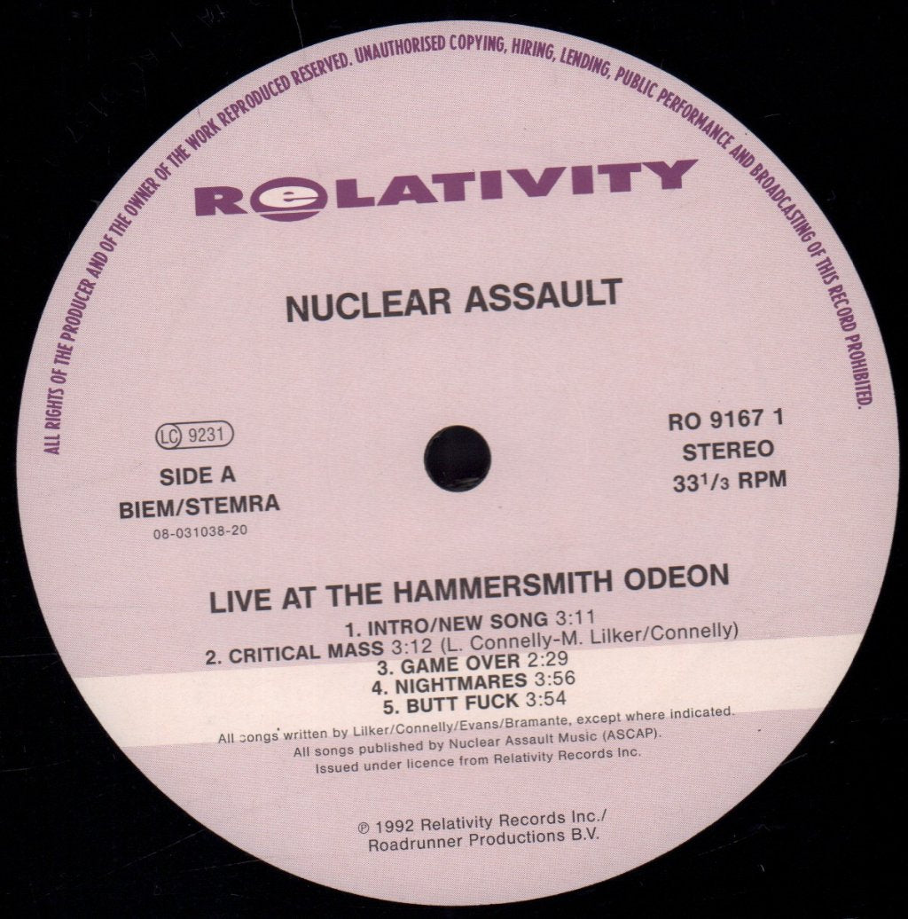 Nuclear Assault - Live At The Hammersmith Odeon - Lp