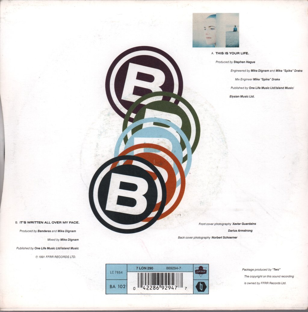 Banderas - This Is Your Life - 7 Inch