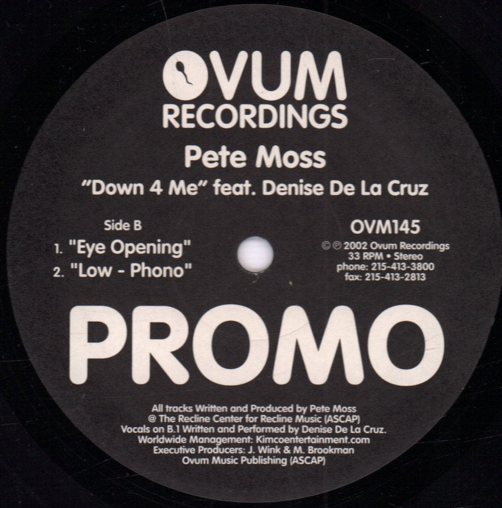 Pete Moss Feat. Denise De La Cruz - Down 4 Me - 12 Inch