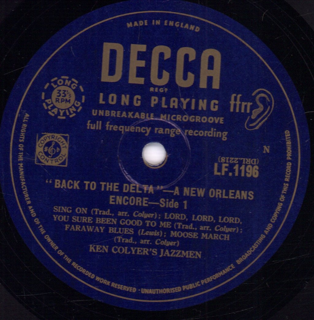 Ken Colyer's Jazzmen And Skiffle Group - Back To The Delta - 10 Inch