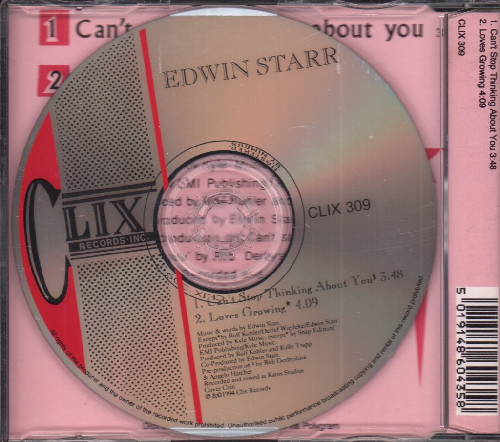 Edwin Starr - Can't Stop Thinking About You - Cd