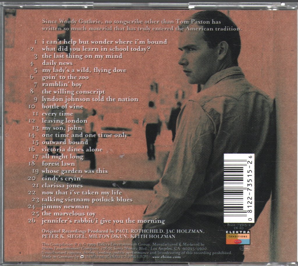 Tom Paxton - I Can't Help But Wonder Where I'm Bound: The Best Of Tom Paxton - Cd