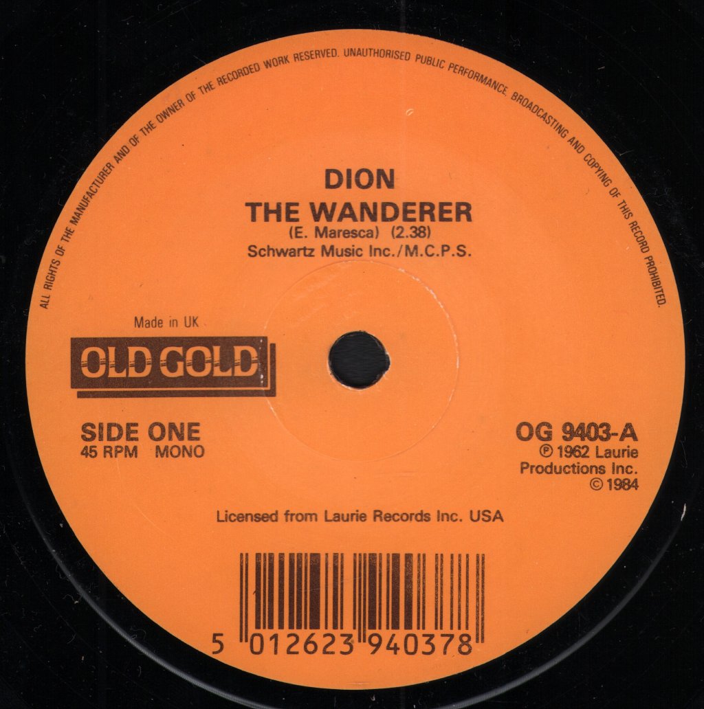 Dion - Wanderer / Lovers Who Wander - 7 Inch