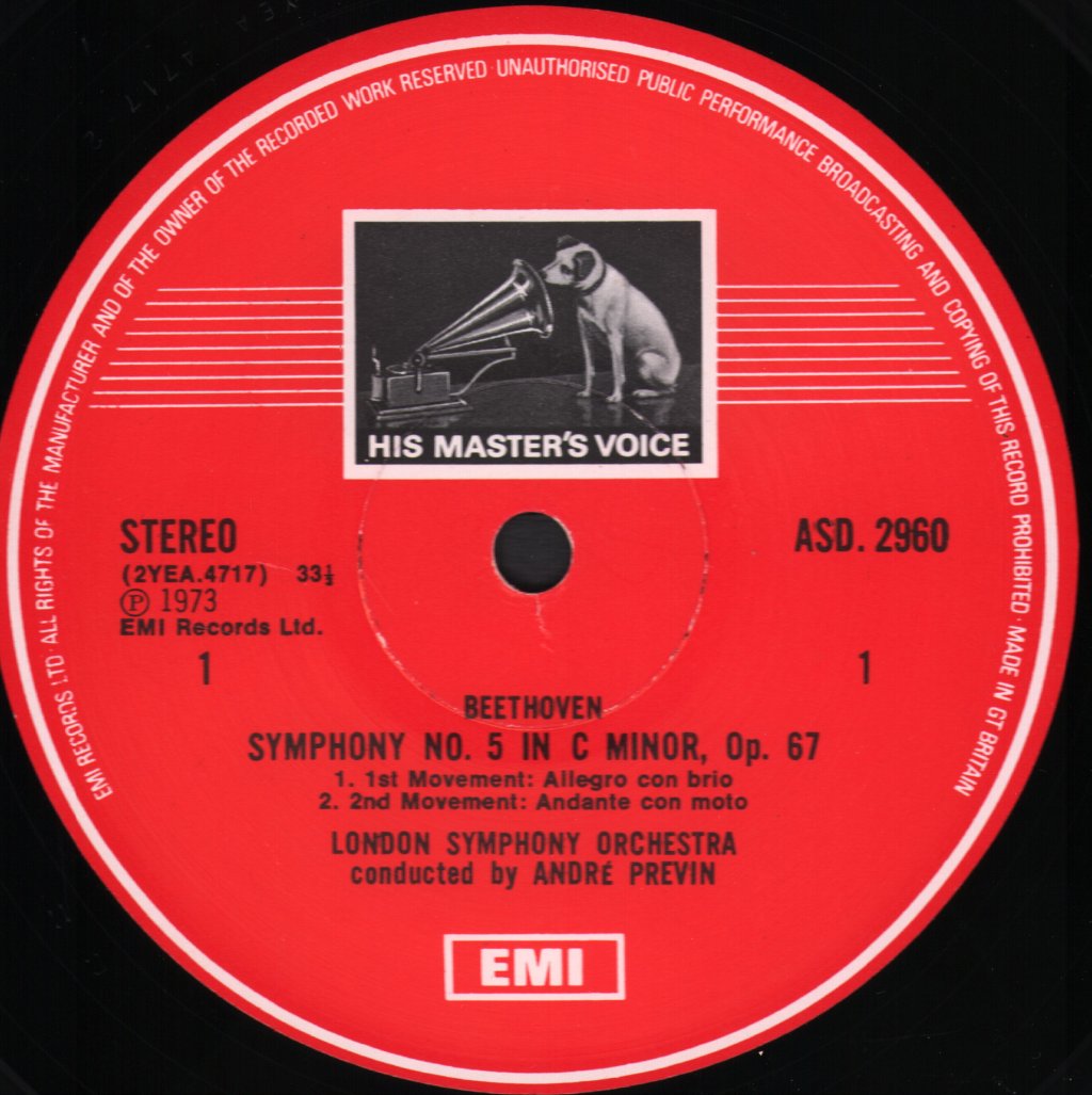 Andre Previn / London Symphony Orchestra - Beethoven - Symphony No. 5 In C Minor Op. 67 / Prometheus Overture, Op. 43 - Lp