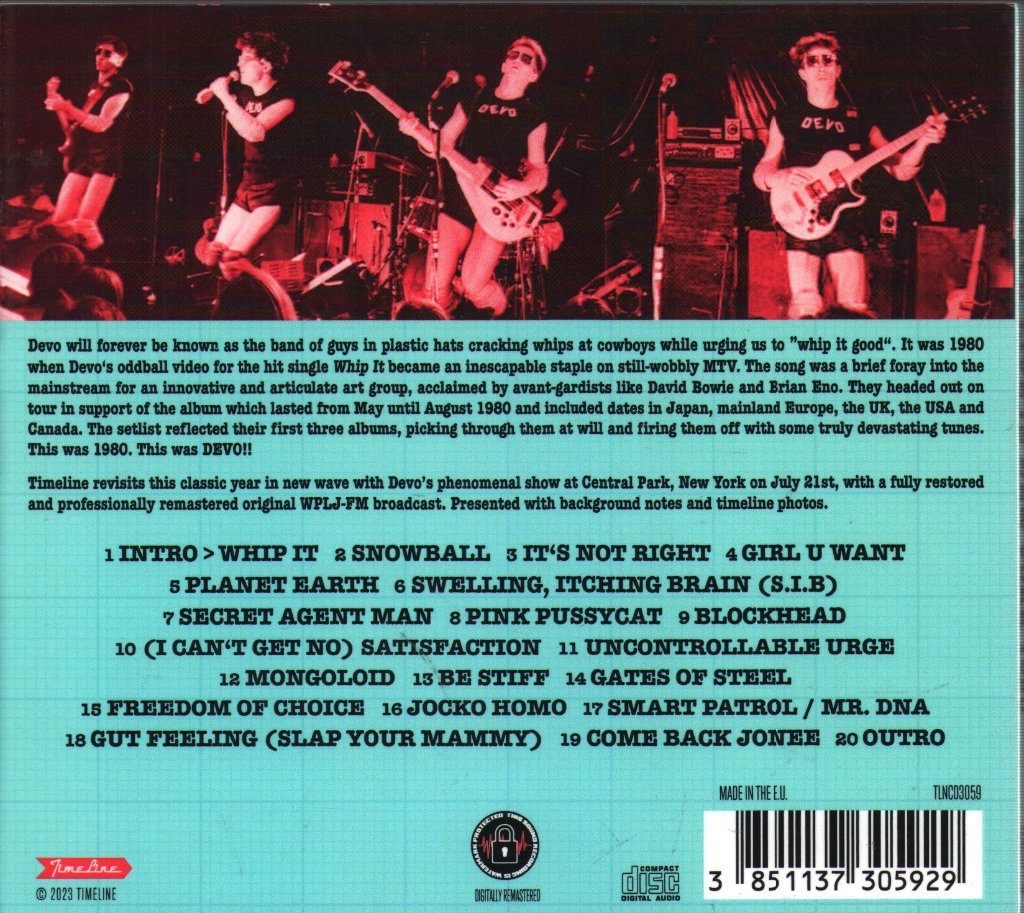 Devo - Live In New York 1980 - Cd