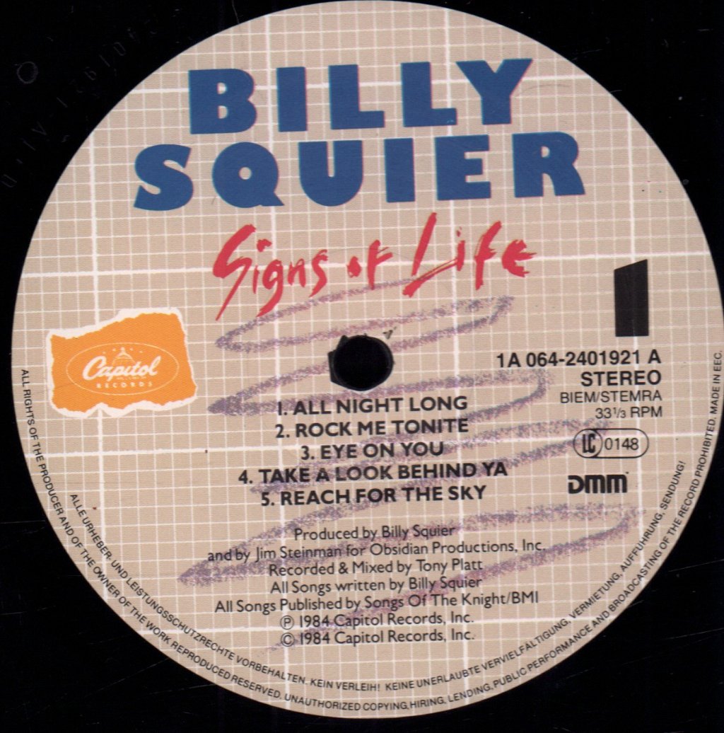 Billy Squier - Signs Of Life - Lp