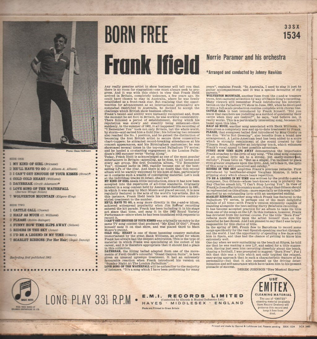 Frank Ifield - Born Free - Lp
