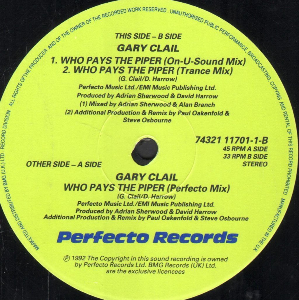 Gary Clail - Who Pays The Piper - 12 Inch