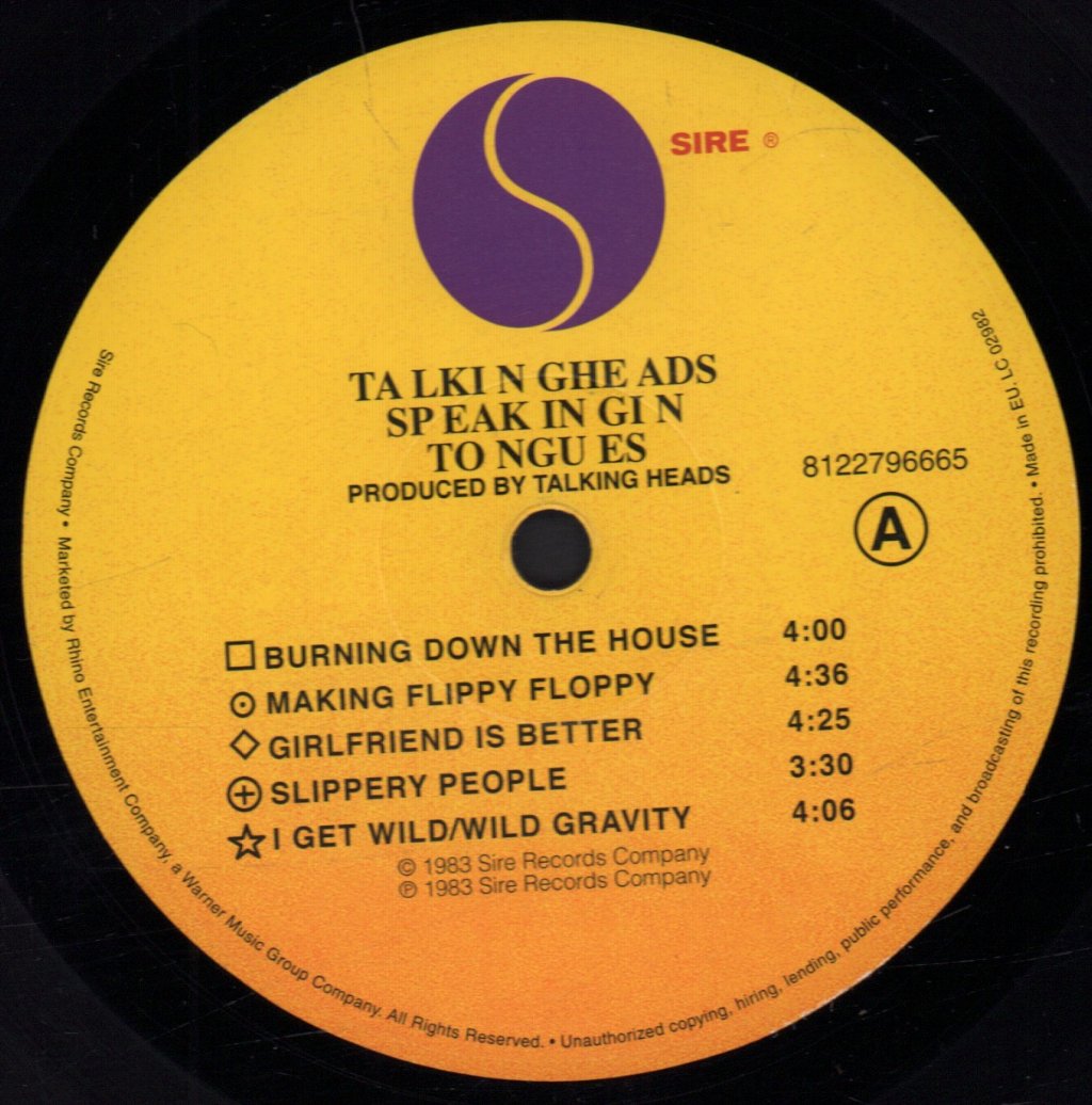 Talking Heads - Speaking In Tongues - Lp