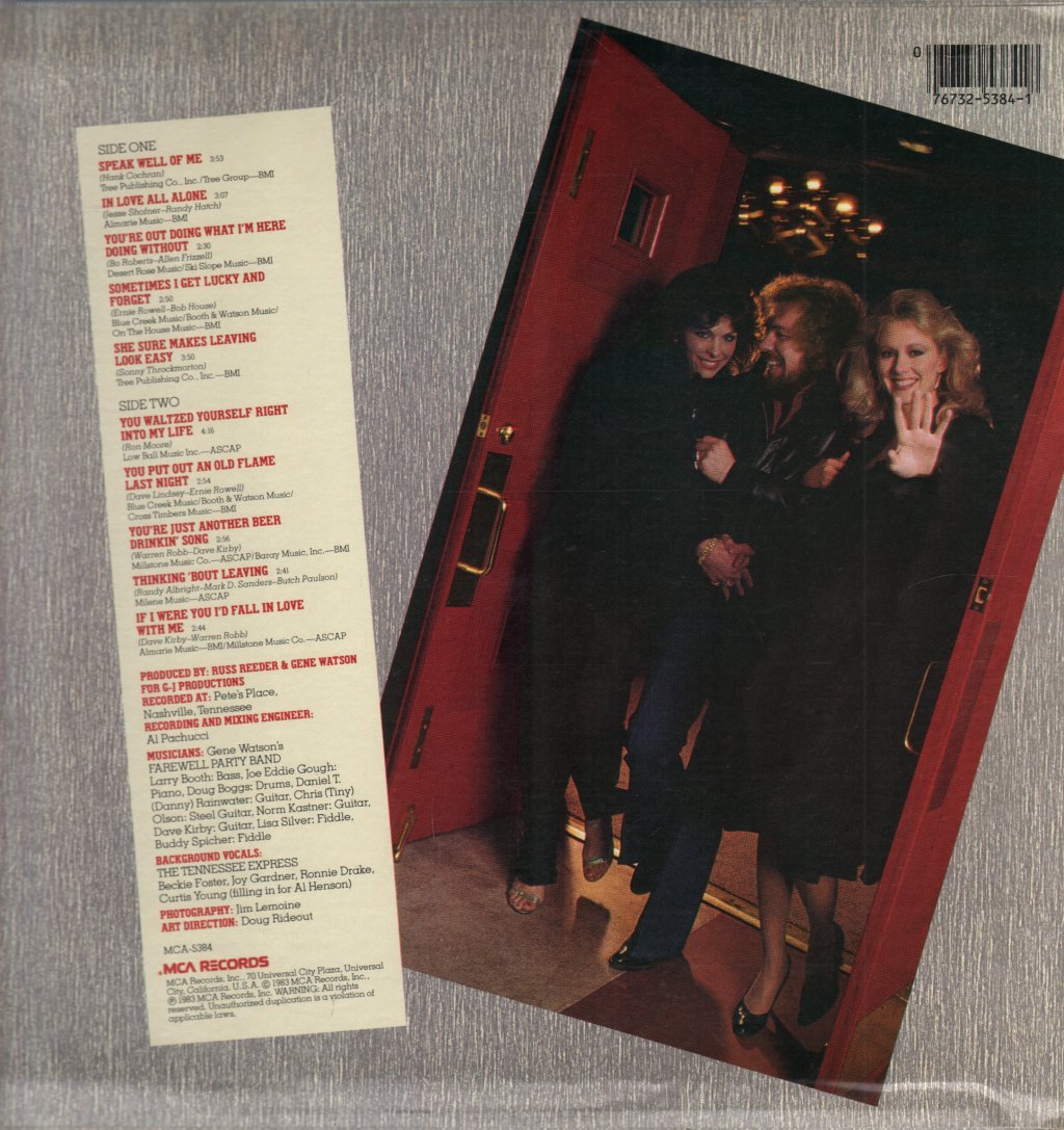 Gene Watson And His Farewell Party Band - Sometimes I Get Lucky - Lp