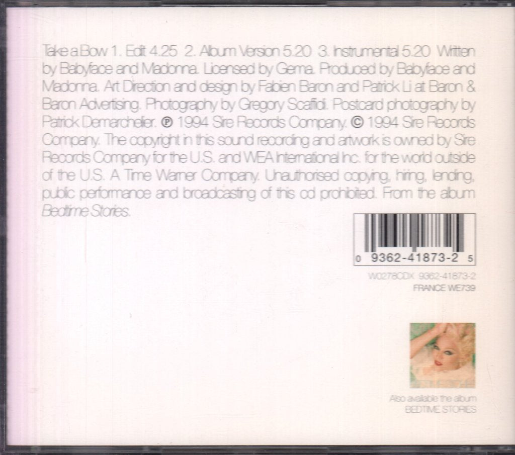 Madonna - Take A Bow - Cd
