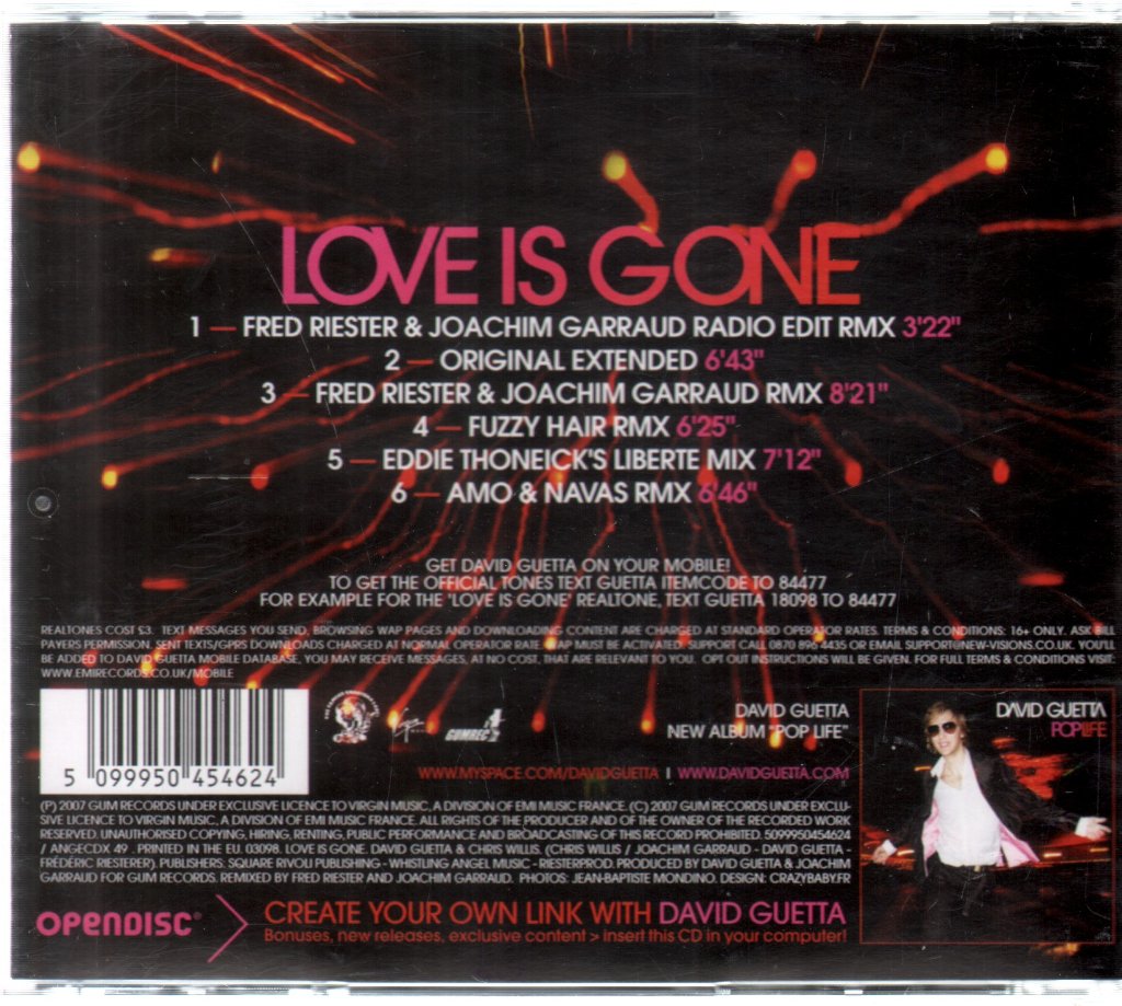 David Guetta And Chris Willis - Love Is Gone - Cd