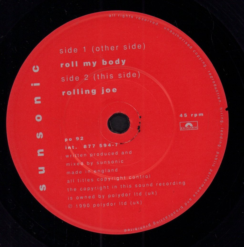 Sunsonic - Roll My Body - 7 Inch