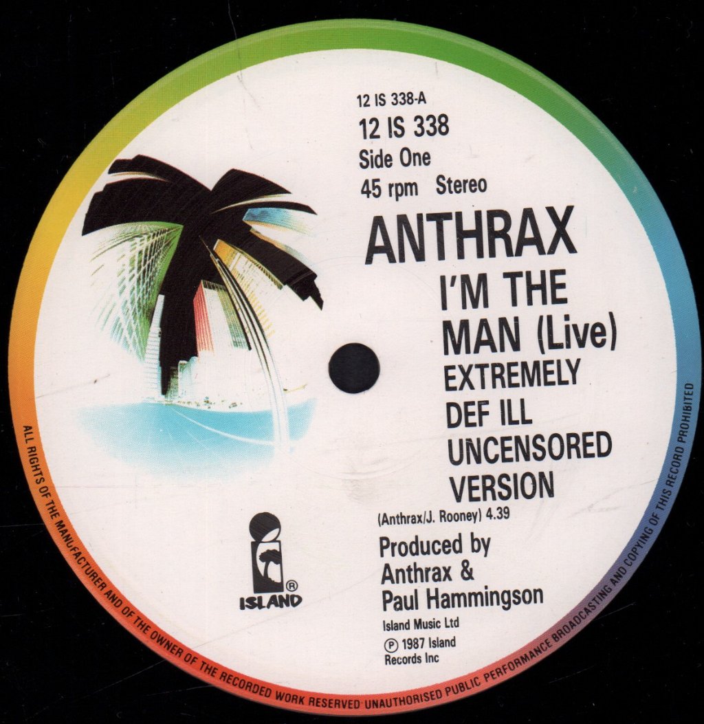 Anthrax (Metal Group) - I'm The Man - 12 Inch