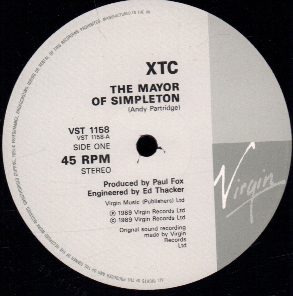 XTC - Mayor Of Simpleton - 12 Inch