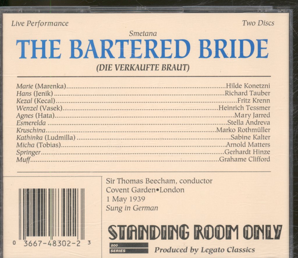 Sir Thomas Beecham - Bartered Bride - Double Cd