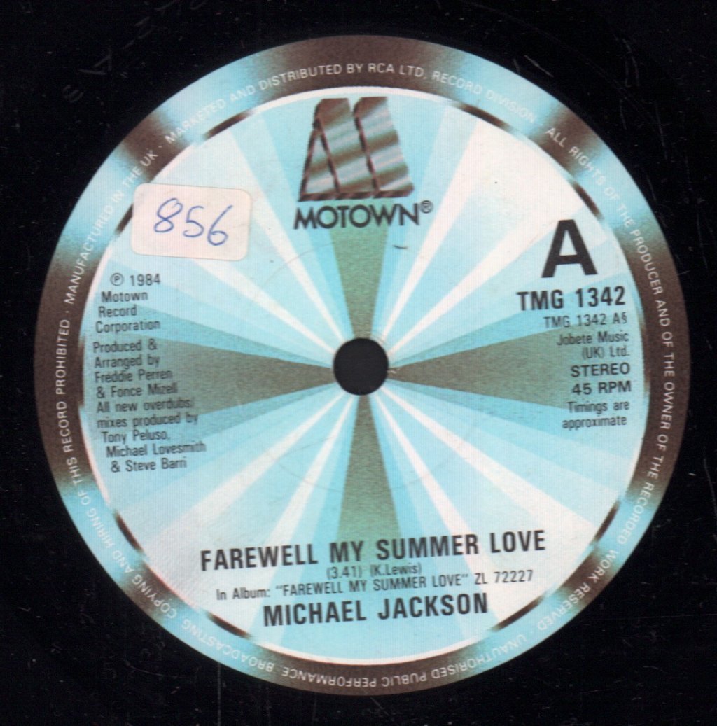 Michael Jackson - Farewell My Summer Love - 7 Inch