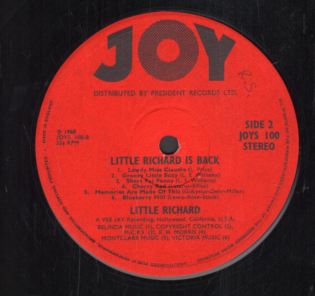 Little Richard - Little Richard Is Back - Lp
