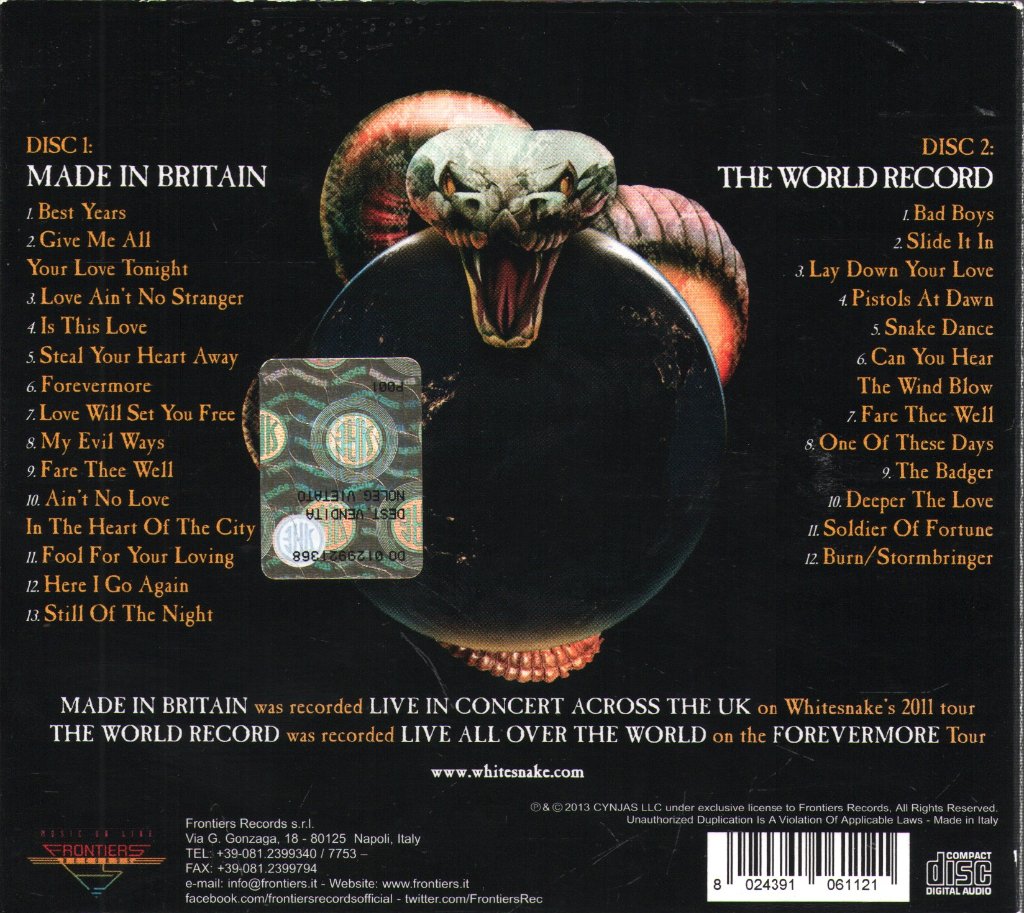 Whitesnake - Made In Britain / The World Record - Cd Set