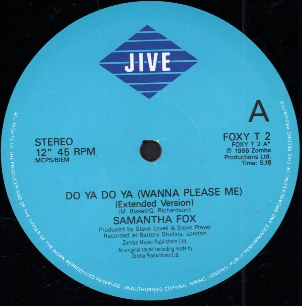 Samantha Fox - Do Ya Do Ya - 12 Inch