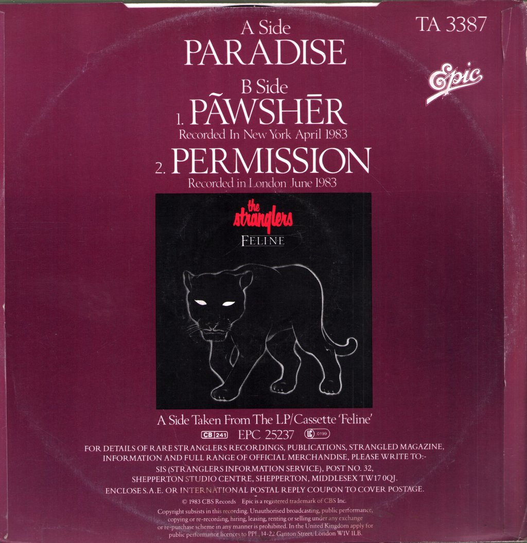 Stranglers - Paradise - 12 Inch